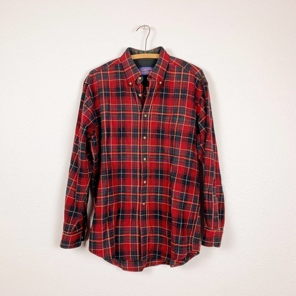 Pendleton Macinnes Tartan Wool Red Plaid Long Sleeve Button Down Shirt Medium - Picture 1 of 9